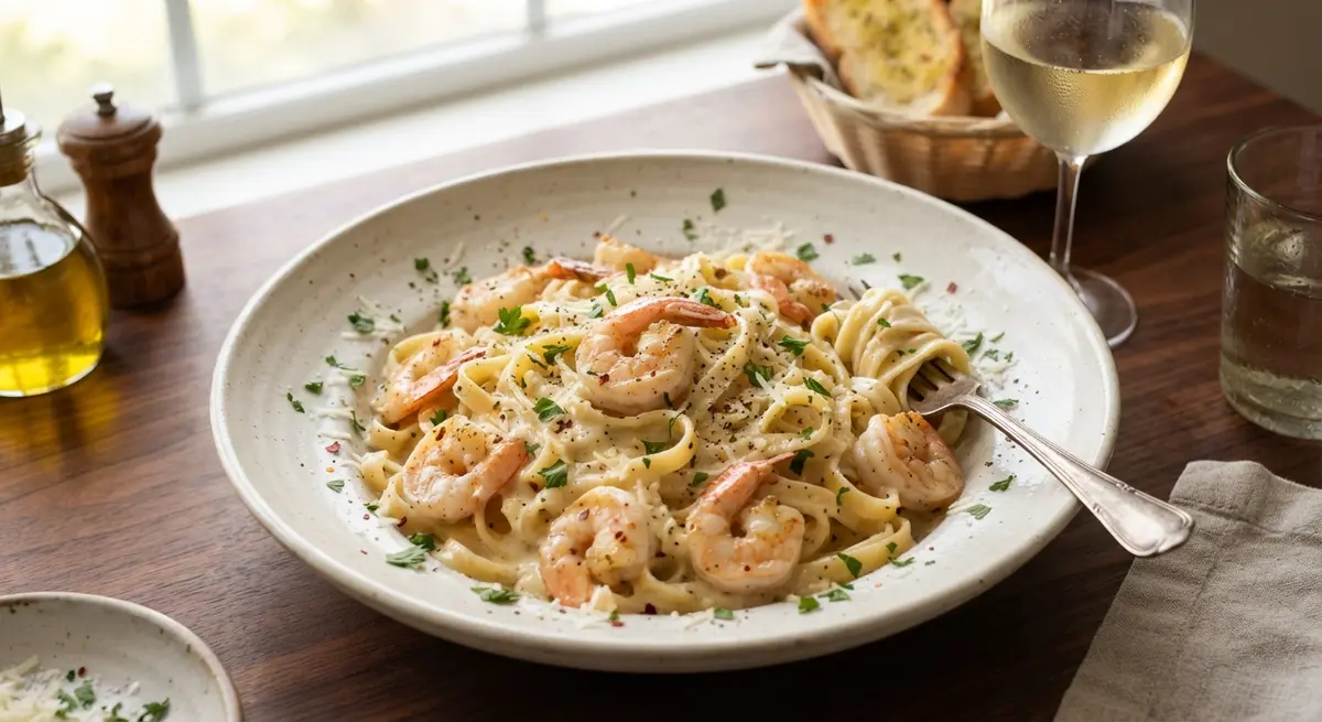 Creamy Garlic Butter Shrimp with Pasta